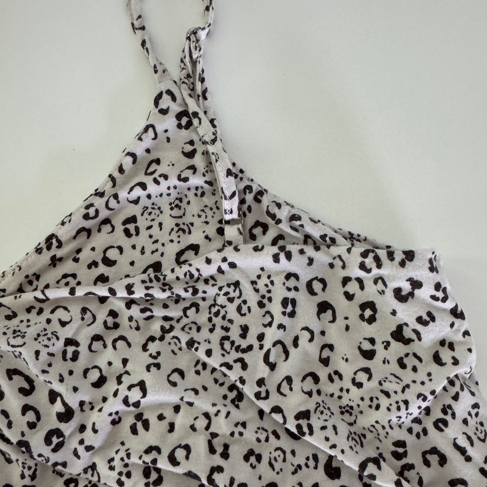 4/$25 Z Supply Black and off white cheetah Ruched Camisole sz M - Picture 5 of 5